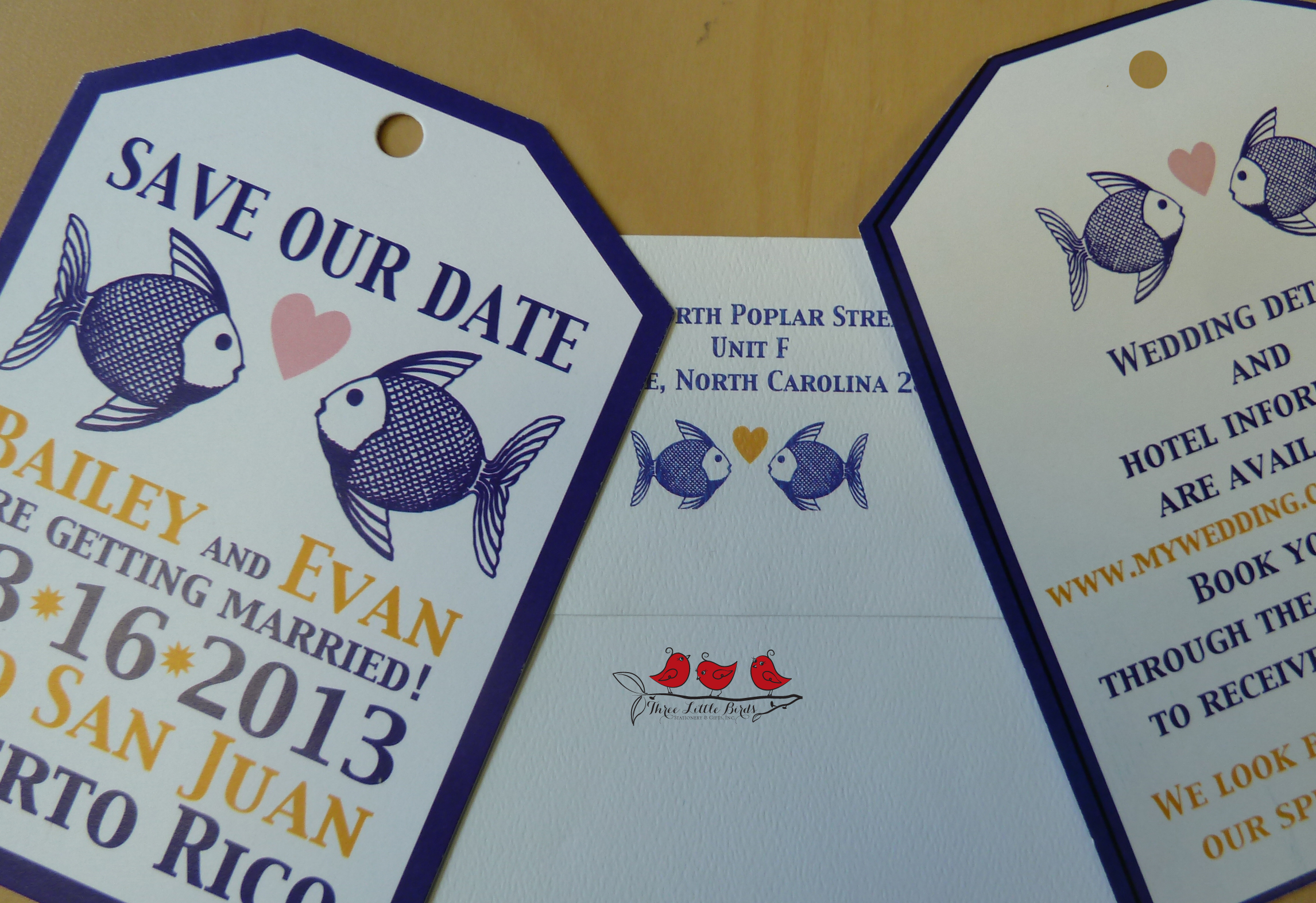 Three Little Birds - Save the Date - Tag - Fish